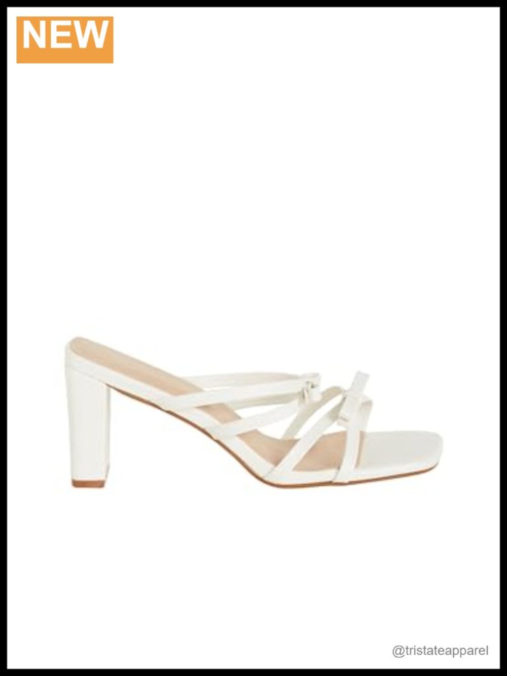 Wide Fit Square Toe Block Heel Mule with Bow Faux Leather